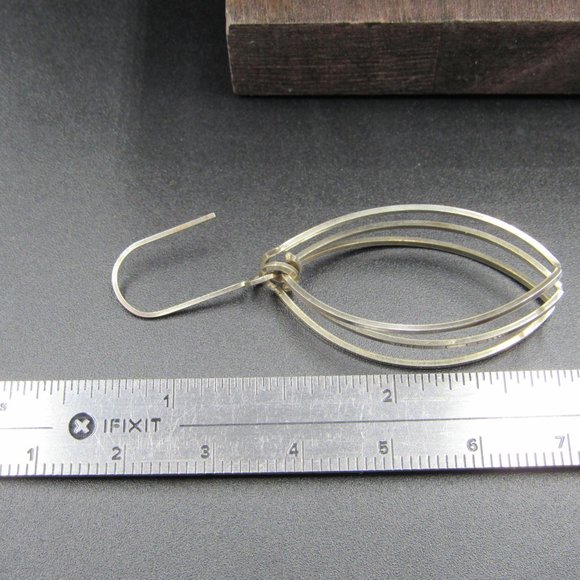 Sterling Silver Odd Style Rustic Earrings Vintage - Picture 4 of 5